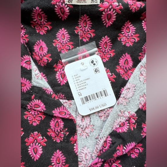 Free People. Flannel Play Date Set. Black. Medium. NEW - Picture 10 of 10